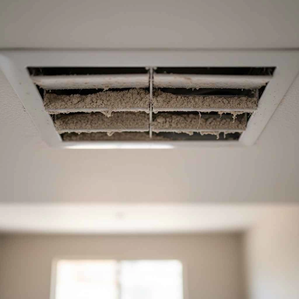 Dust buildup inside air vents after construction