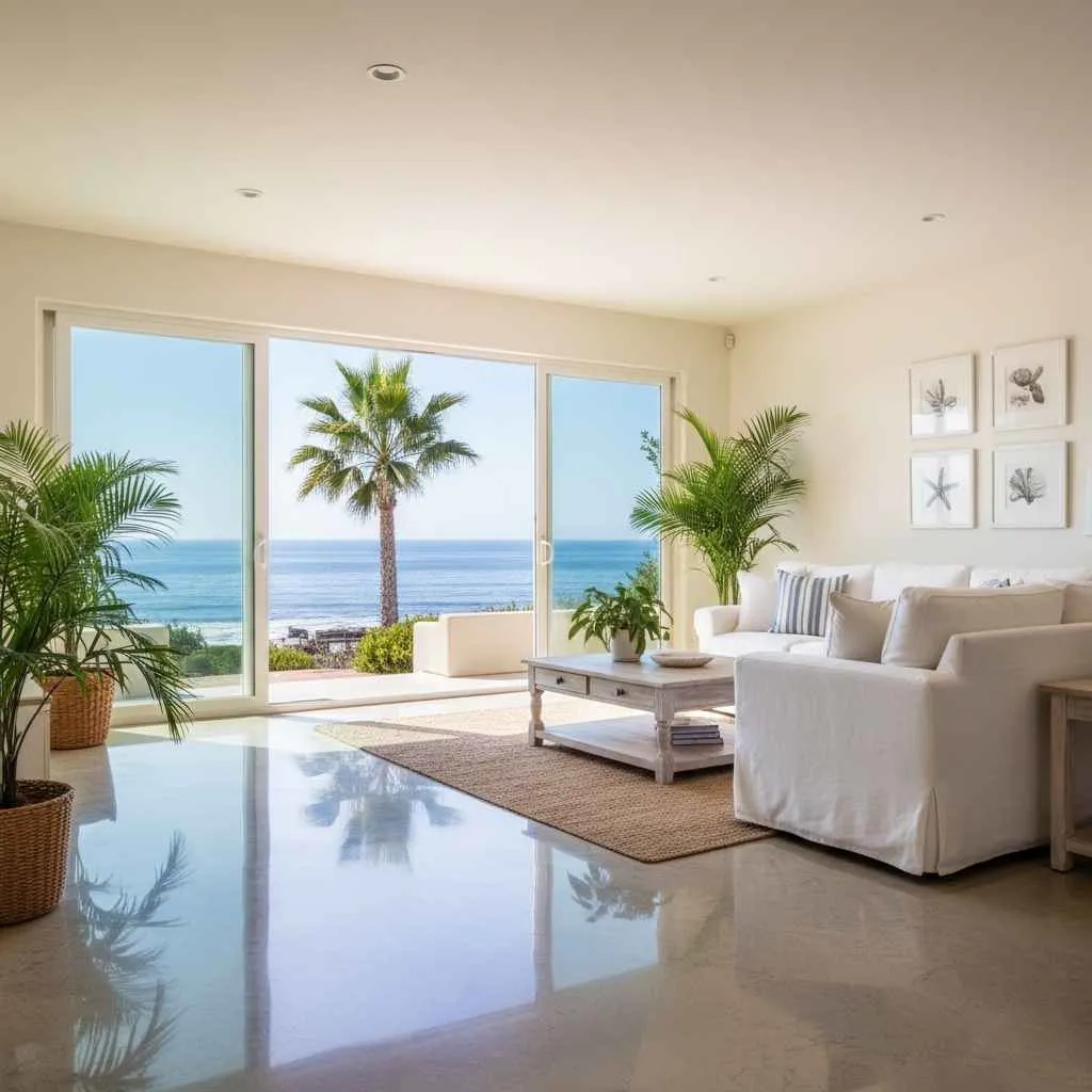  Santa Barbara home with coastal décor and clean floors