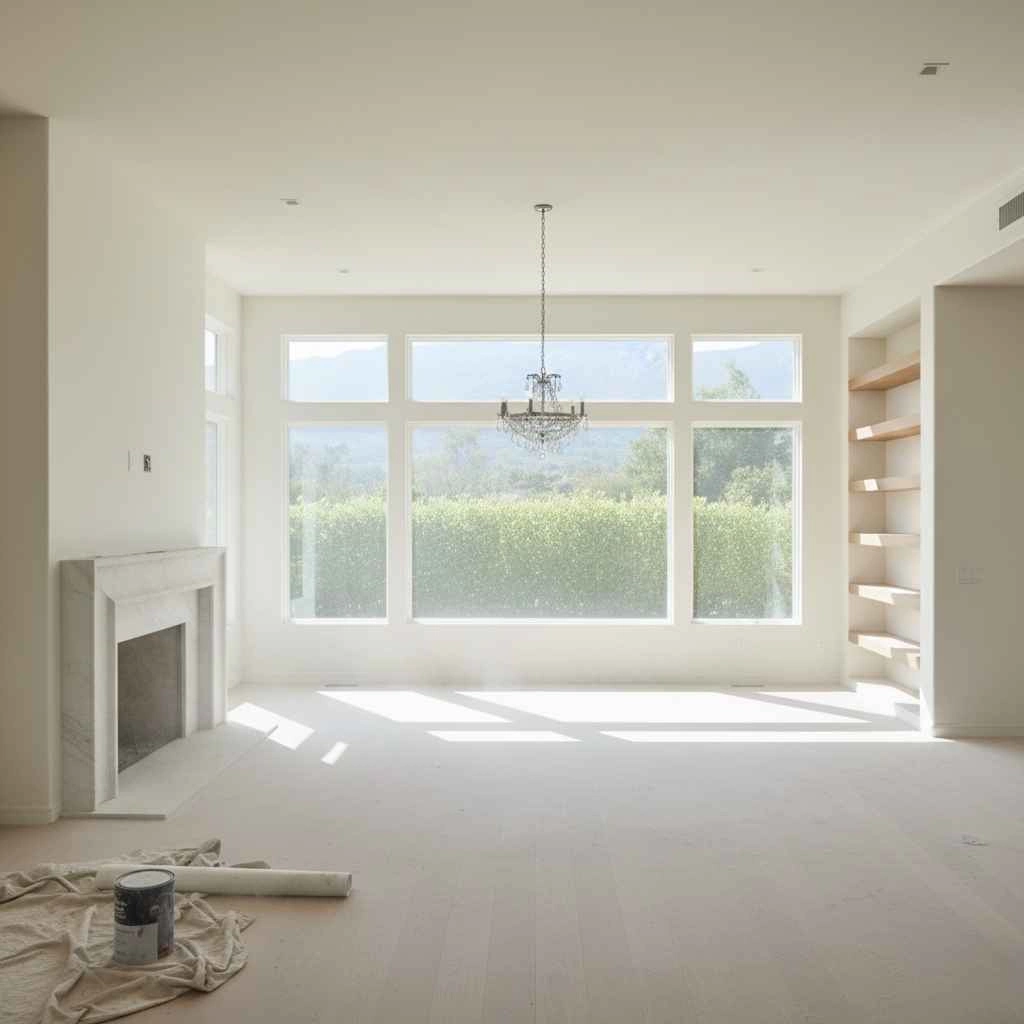 dusty renovated room before professional cleaning