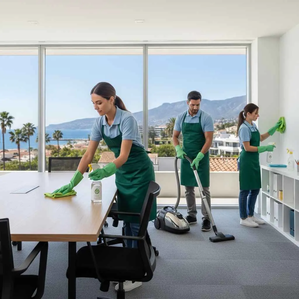 eco-friendly products being used in an office setting