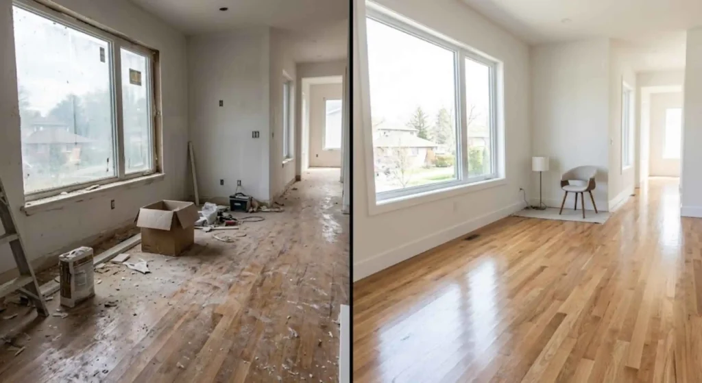 before-and-after cleaning comparison