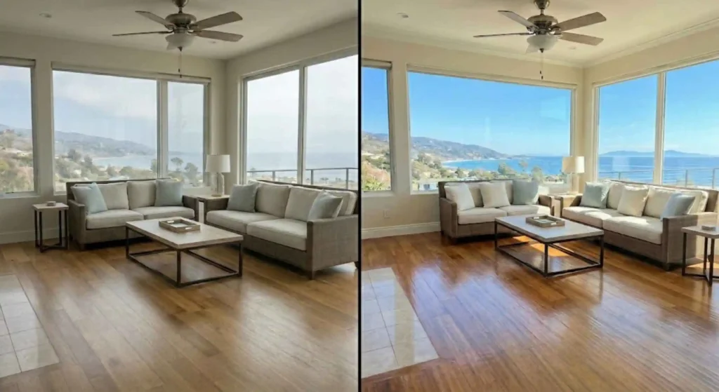 side-by-side clean vs deep clean results