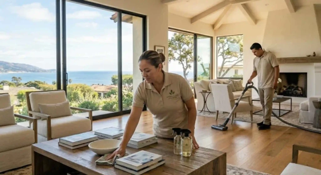 Bi-weekly home cleaning team maintaining Montecito residence