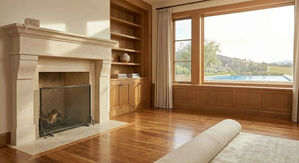 Move-in-ready home after professional post-construction cleaning