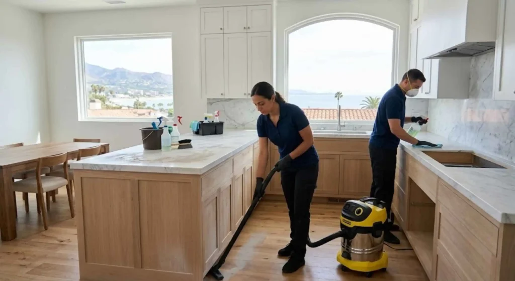 Post-remodel cleaning service in Santa Barbara kitchen