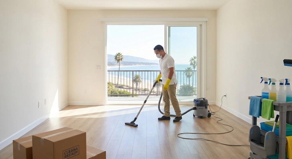 Professional move-out cleaning of an empty Santa Barbara apartment